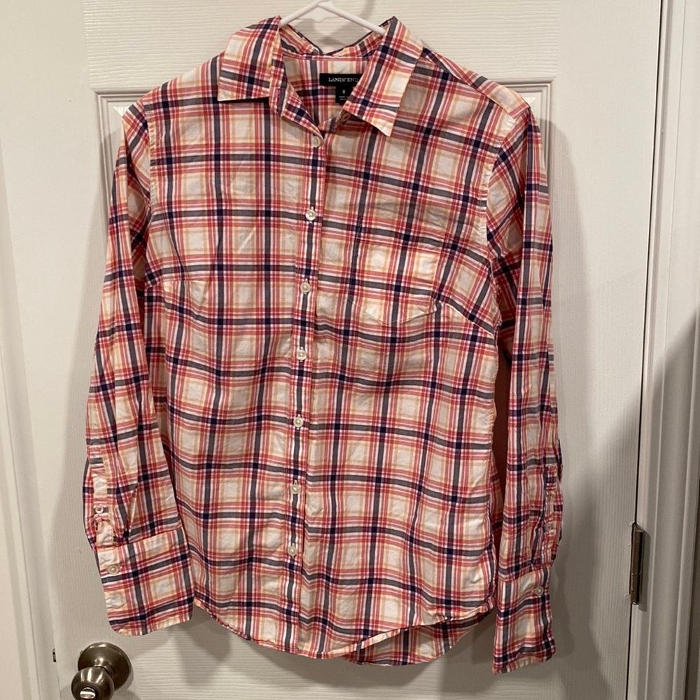 Pink checkered button down